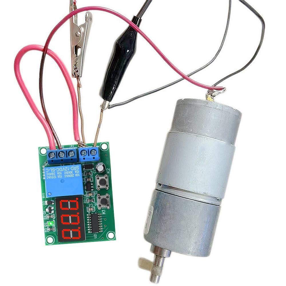 Многофункциональный цифровой реле-таймер DC12V/24V, 3-значный красный дисплей 0,36 дюйма, время задержки выключения / задержка включения / циклический режим Вкл/Выкл