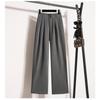 Dimanaf Plus Size Spring Pants Women Elastic Grey Loose High Waist Vintage Buttons Solid Loose Casual Basic Trousers Pants Wide Leg Pants 5XL