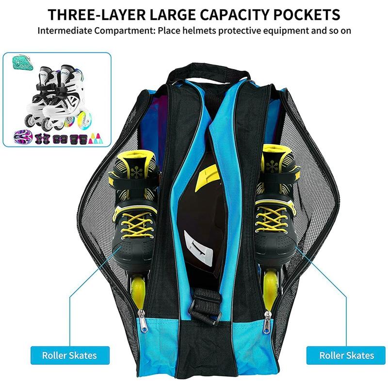 Портативная сумка для роликовых коньков, сумка для катания на коньках, большая вместительная дышащая детская сумка для роликовых коньков, сумка для хранения коньков, сумка для обуви для катания на коньках