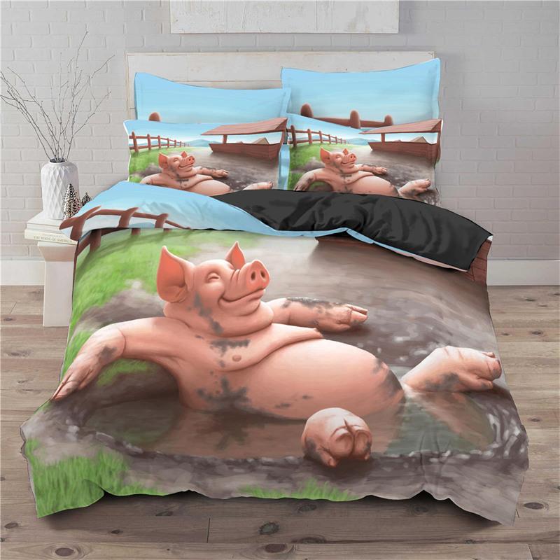 Kids Cute Animals Bedding Set Twin King For Boys Girls Teens 3D Panda Print Duvet Cover Microfiber Comforter Cover Bedroom Decor