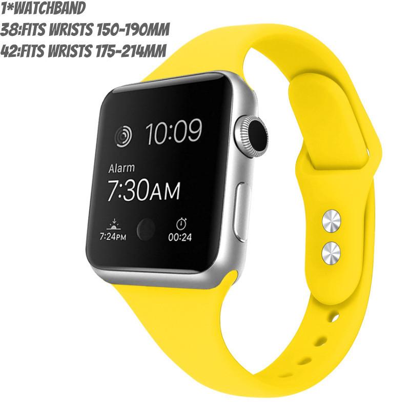 Ремешок для Apple Watch с тонкой талией, силиконовый ремешок, двойная пряжка, легкий, для фитнеса