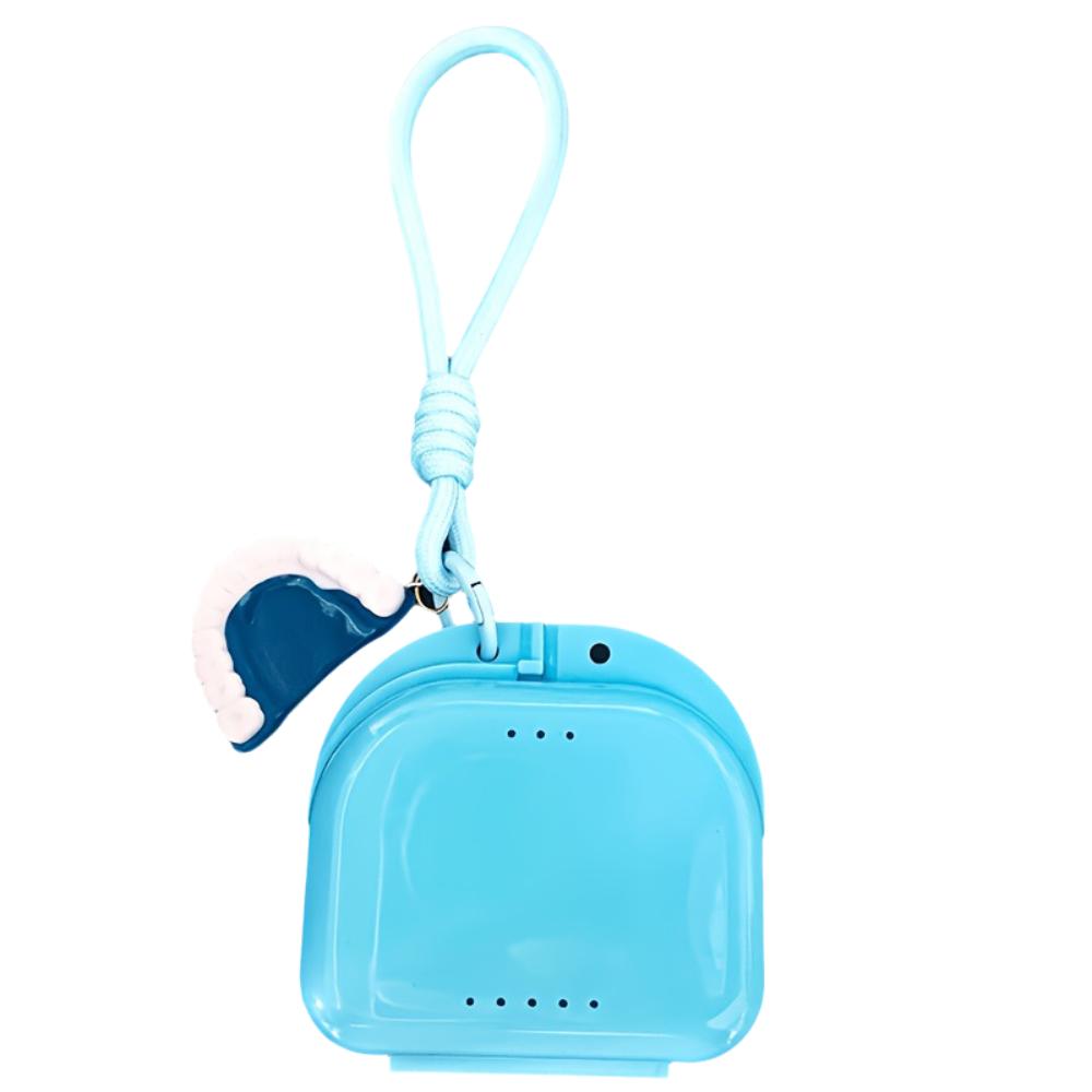 Sealed Tooth-Shaped Pendant Box Ventilated Portable Denture Storage Box for Orthodontic Retainer