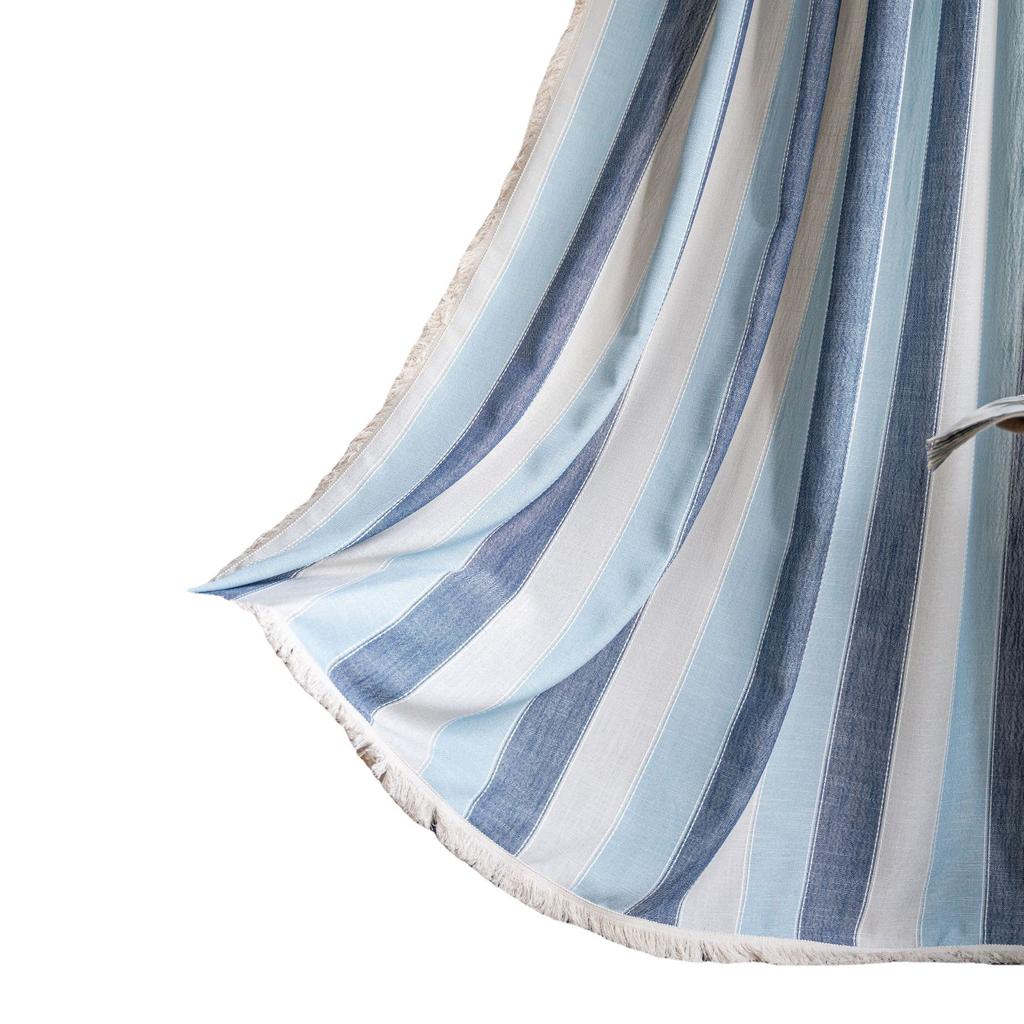 Curtain finished striped yarn-dyed white beard contrasting color kitchen curtain country style living room semi-blackout bay window