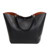 Leather Large Capacity Retro Buckle Bucket Bag Single Shoulder Bag Women Handbag Tote Bag