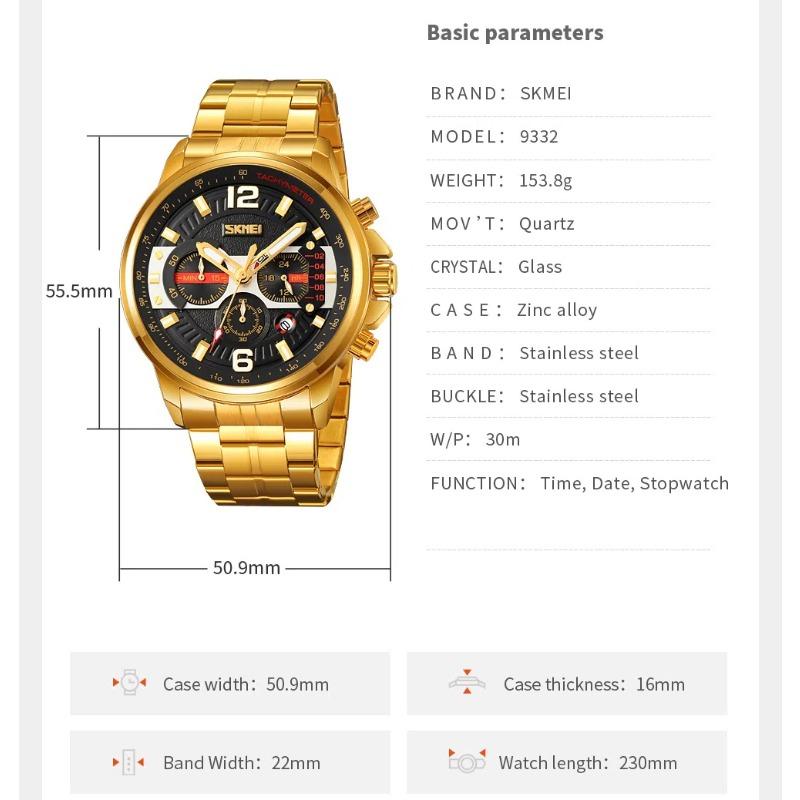 Skmei Новые часы для мужчин, лучшие роскошные брендовые кварцевые мужские часы, спортивные водонепроницаемые наручные часы с хронографом и датой
