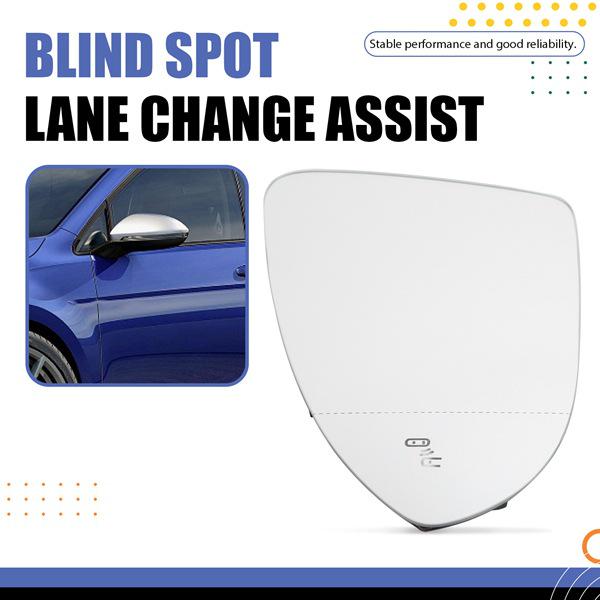 Left Side Mirror, White, Glass+ABS, Model 5G0857521M, 1 pc.