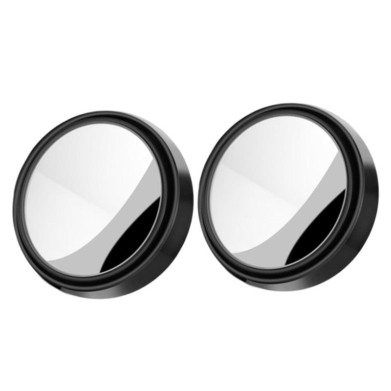 2 Pcs Adjustable Car Round Frame Convex Blind Spot Mirror 360 Degree Wide-angle Clear Rearview Auxiliary Mirror Safety Driving