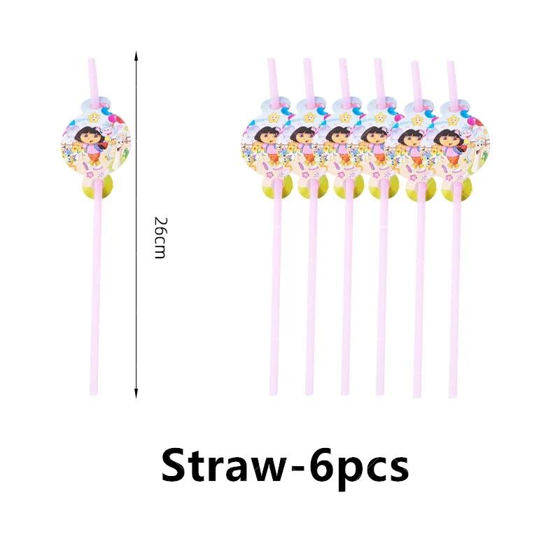 Dora Balloon Cartoon Girl Ballons Happy Birthday Banner Party Decoration Monkey Cake Topper Supplies Gift Disposable Tableware