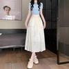 You Can Wear Hanfu Modified Skirt for Daily Work for Women's Summer New Jacquard and Slim Chinese Style Mid-length Pleated Skirt