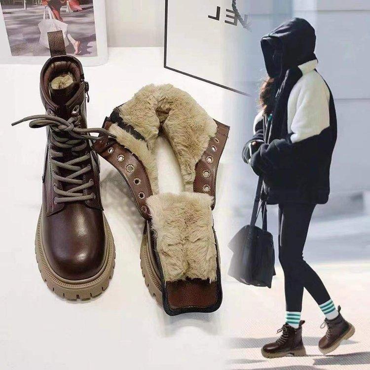 Зимние ботинки Женская обувь Ботинки Утепленные ботинки Утолщенные хлопковые ботинки Зимние зимние ботинки Ботинки на толстой подошве Зимняя обувь