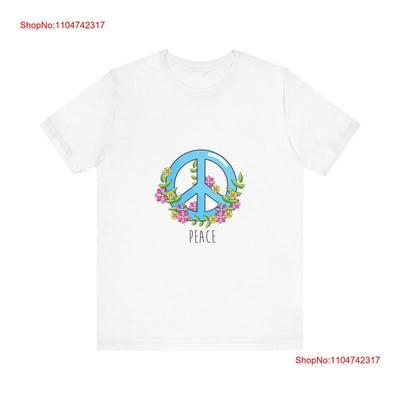 Peace Flowers Womens T Shirt Boho Summer Vibes Eco Friendly  Vintage Washed Graphic Fashion Streetwear Breathable Slightly