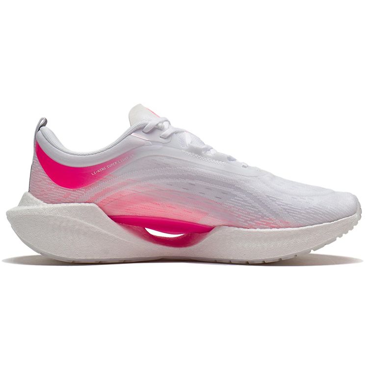 Li-Ning Суперлегкие 19 светоотражающие легкие амортизирующие нескользящие кроссовки для бега женские кроссовки белые розовые ARBS002-5