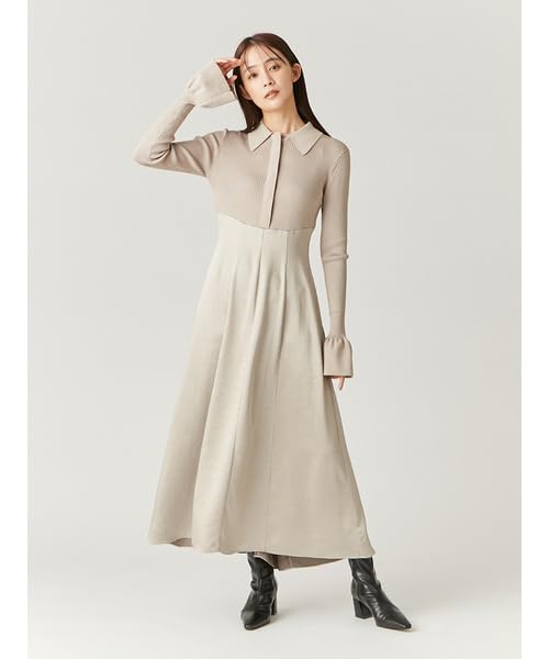 Polo Color Knit Dress FWNO245058 GBEG [Frey ID] Women's