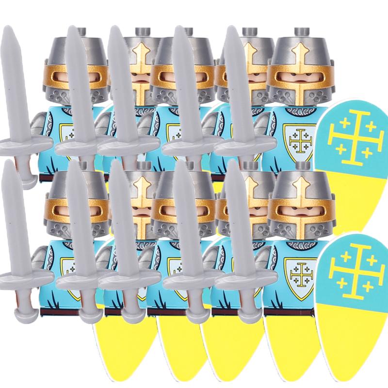 Военные Строительные Блоки Средневековые Фигурки Солдат Подарки Игрушки Оружие Щит Священная Римская Империя Сент-Лазарь Рыцарь Иерусалима Легион MOC