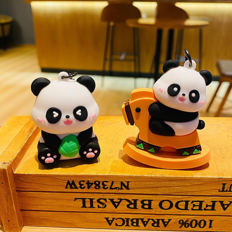 Adorable Cartoon Panda Keychain Cute Silicone Key Ring Perfect Gift For Couples And Friends