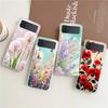 Чехол для телефона Samsung Galaxy Z Flip 6 5 4 Прозрачный для Samsung Z Flip 3 Жесткий ПК Складной корпус Цветок Fundas Capas Сумка