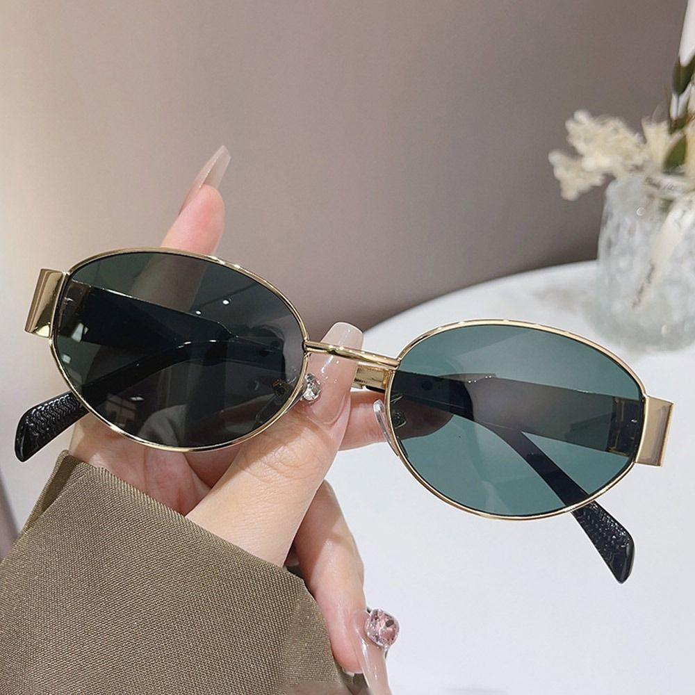 Summer Oval Sunglasses Metal Frame Classic Shades Fashion Eyewear for Women & Men