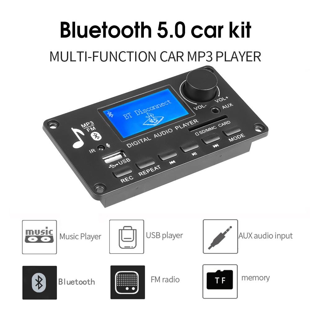 DC 12V MP3-плеер Декодер Плата Bluetooth 5.0 USB TF BT FM Линейный вход Музыкальный MP3-плеер Модуль с ЖК-экраном Цифровой аудиоплеер