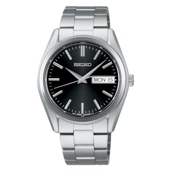 SEIKO SELECTION SBTH011 мужские наручные часы на батарейке кварцевые с датой и днем недели черный циферблат серия S нержавеющая сталь