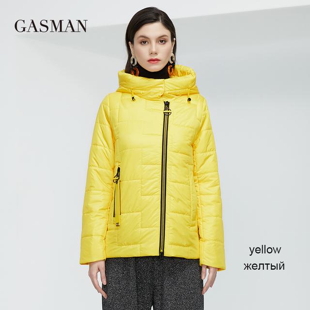 Gasman 2022 New Women's Spring Jacket Short Fashion Stand-up Collar Hooded Fashion Casual Coat Women Parka Warm Outwear 81855
