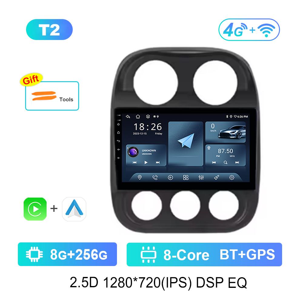 Для Jeep Compass Patriot 2011 - 2017 Автомагнитола Мультимедийный плеер ОС Android GPS Навигация 4G Carplay WiFi Автоинструменты Вентилятор охлаждения