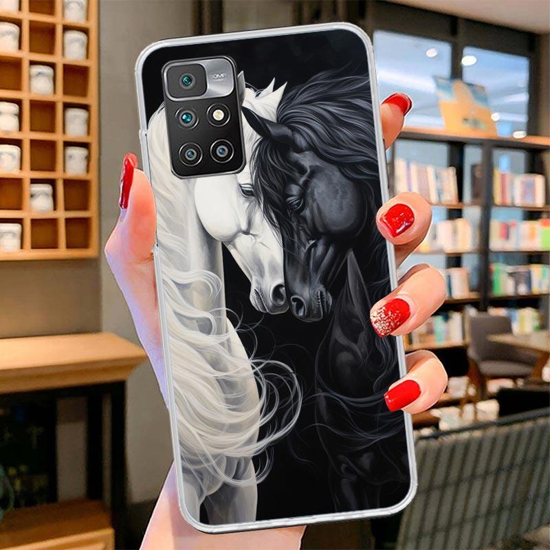 Animal Black Horse Cover Phone Case For Xiaomi Poco F7 Ultra X7 X6 X5 Pro M7 Redmi 15C 15 13C 13 12C 12 10C 10 9A 9C 9T 9 Shell