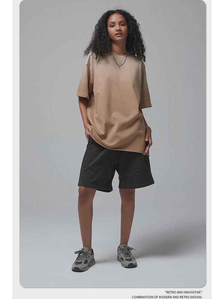 ARTIE Men's Niche Trend Spray-Dye Distressed Short Sleeve T-shirt - 2024 Spring/Summer Collection