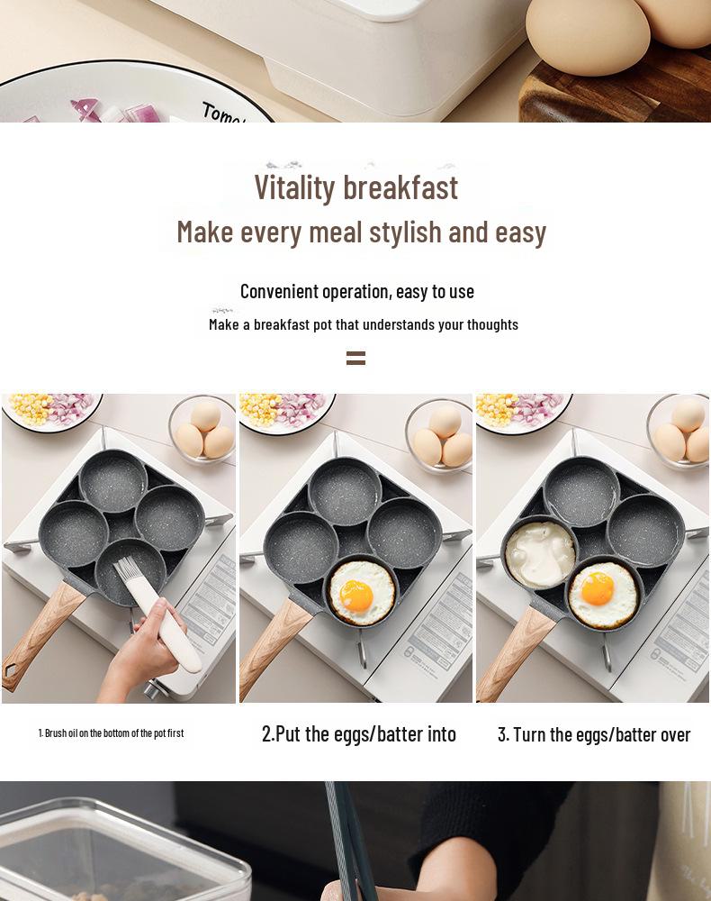 Антипригарная сковорода с четырьмя отверстиями для жарки омлета и яиц на завтрак