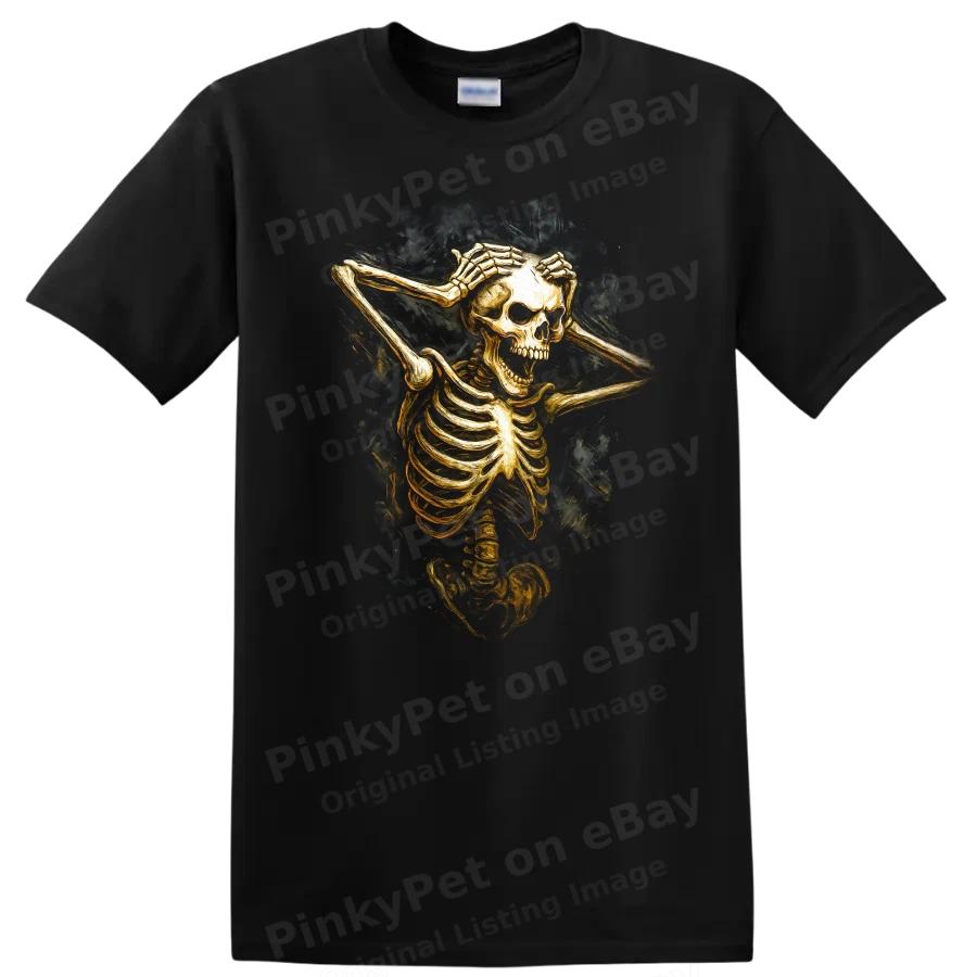 Skeleton Art Graphic T Shirt Halloween Costume Humor Tee Party Outfit