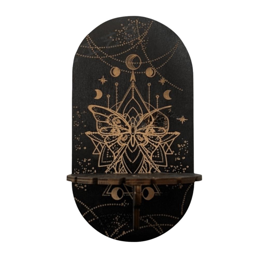 Butterfly Wall Mounted Shelf Wooden Wall Display Stand Wall Storage Rack Spiritual Home