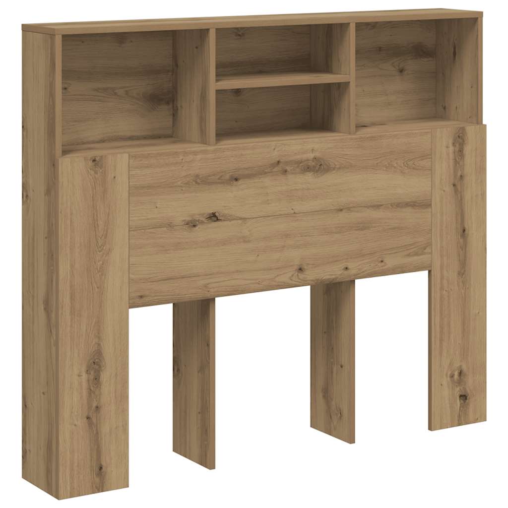 Bed Headboard with Shelves Artisan Oak 120 x 19 x 103.5 cm