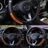 Car Steering Wheel Cover Breathable Anti Slip PU Leather Steering Covers Suitable15''/38cm Texture Soft Auto Accessories Tools
