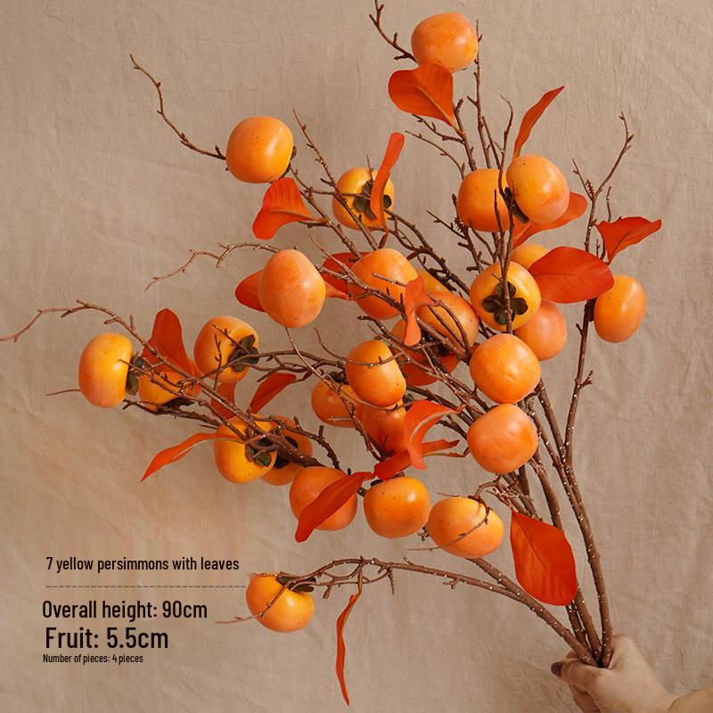 Bionic Dried Flowers: New Year Artificial Persimmon Bouquet, Living Room Decoration & Ornaments