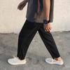 Pleated Straight Pants Men's Elastic Waist Casual Pants Men Streetwear Loose Ice Silk Trousers Mens Wide Leg Pants