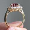 New Stylish Ruby Diamond-Set Ring: Elegant Ladies' Fashion Jewelry for Weddings