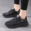 Fashion 2025 Women's Leather Sneakers Casual Sneakers Lace Up Flats Lightweight Comfortable Black Anti-slip Running Shoes Outdoor Sports