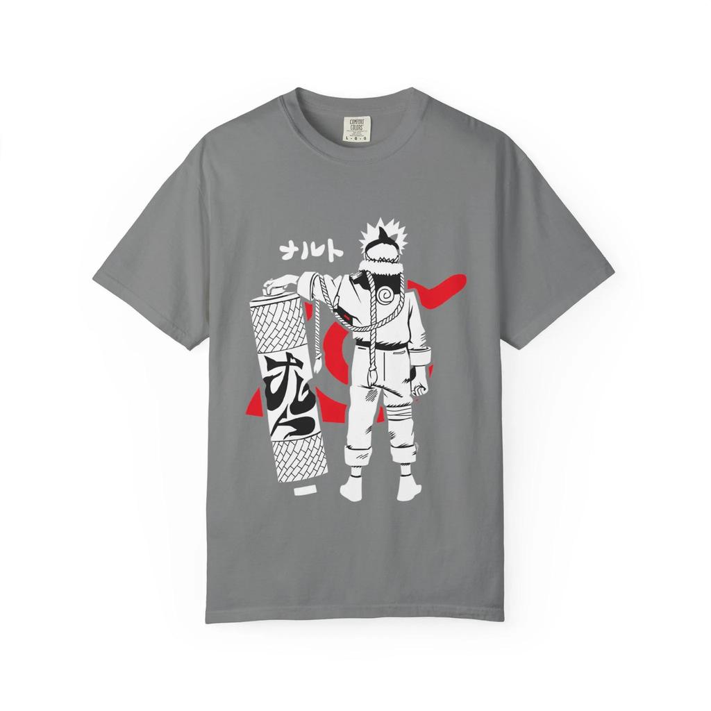 2026 New Cotton Summer Tshirt Naruto Silhouette Holding Scroll Tshirt Anime Ninja Graphic Tee Relaxing and Comfortable
