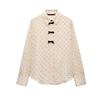 Spring New Dot Bowknot Decoration Long Sleeve Lapel Shirts 2136493 2136623 2136575