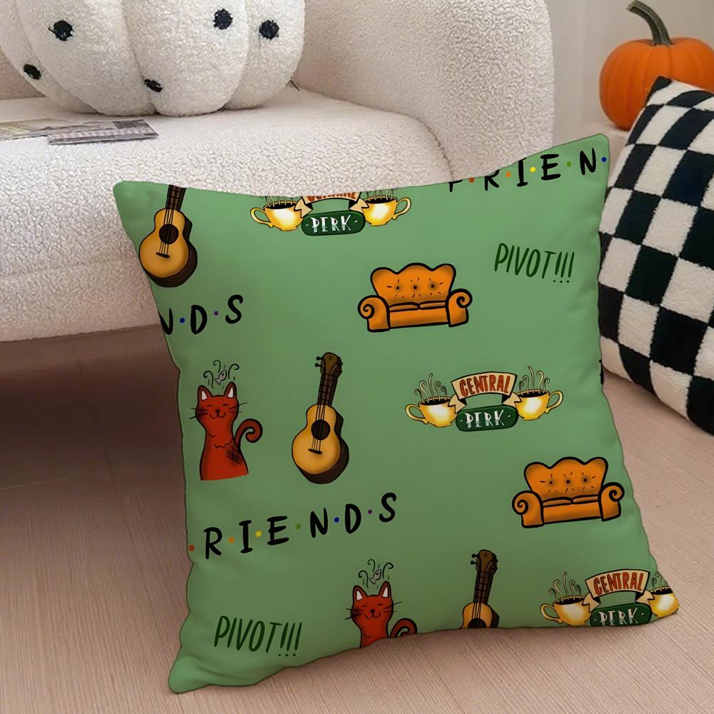 Nostalgic pop fashion FFriends TV Cushion Cover Throw Pillow Cover Hidden Button Durable Polyester Chair Cushion