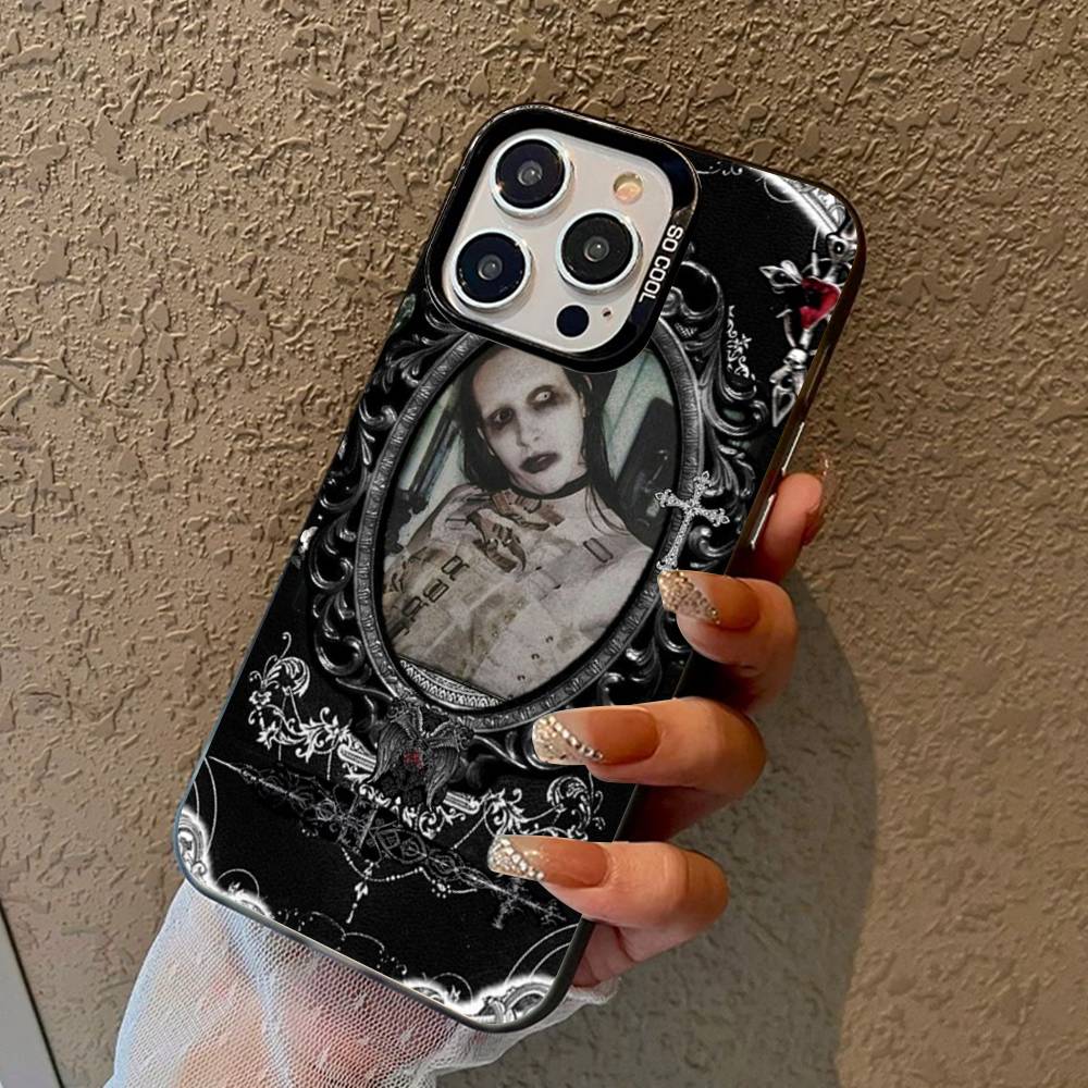 Чехол для телефона Marilyn Manson Rock Band Для IPhone 16 15 14 13 12 11 Pro Max 17 Plus Цветная крышка