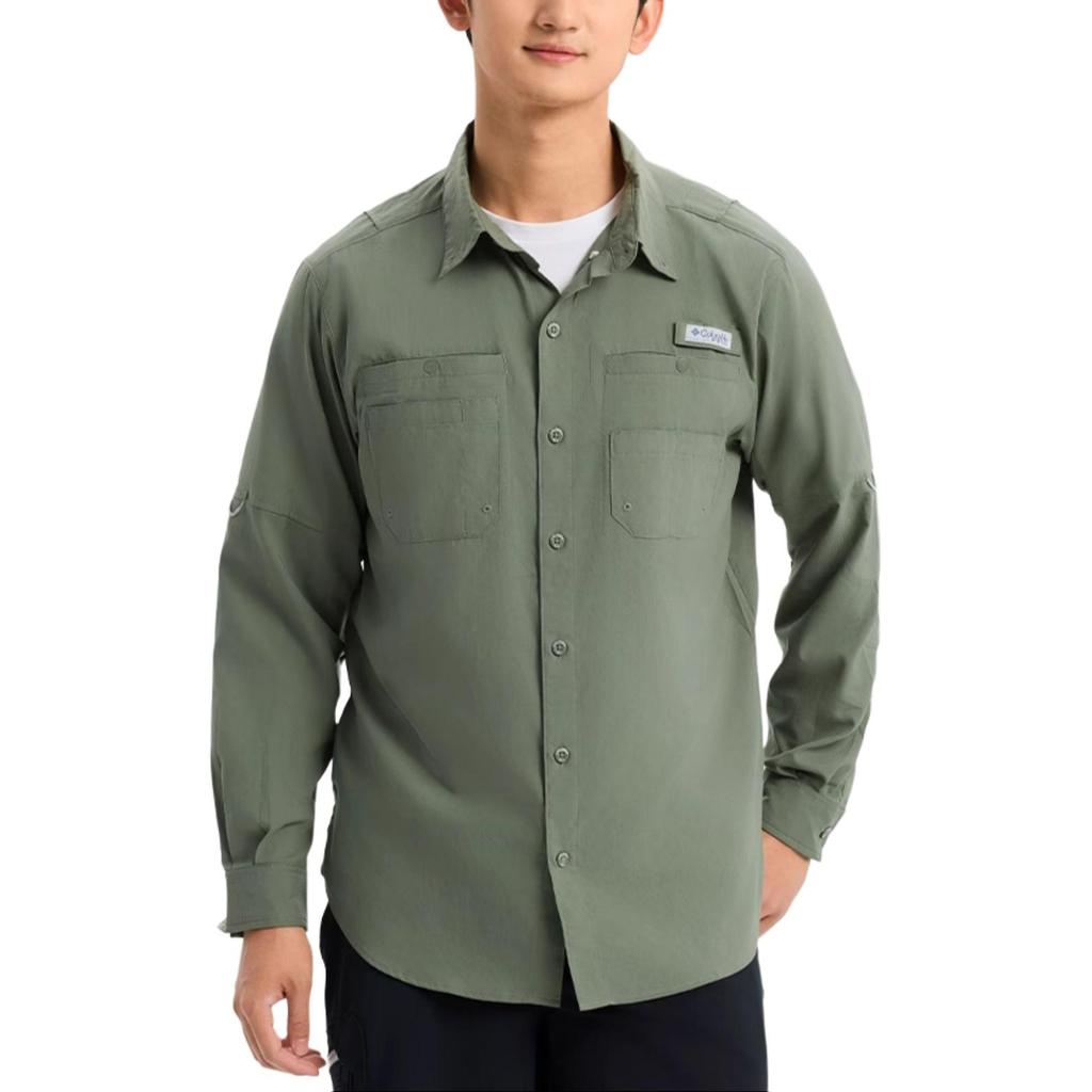 Columbia PFG SS24 Рубашка Мужская Зеленая FJ7253-316