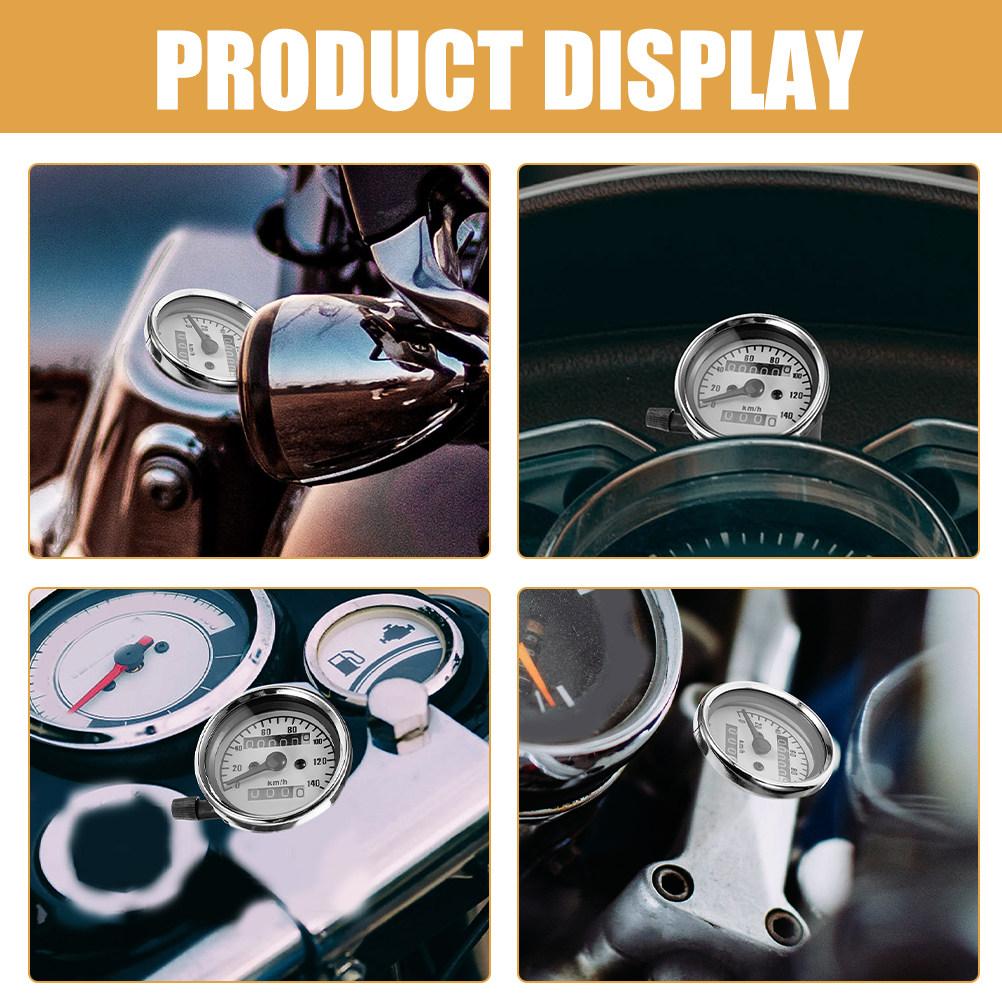 Retro LED Motorcycle Odometer Digital Dashboard Gauge with Dual Trip Meter Indicator Light Clear Display for Motorbike