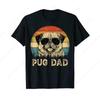 Vintage Pug Dad Dog Lovers Father's Day Tee T-Shirt Round Neck Short Sleeves  Tee Shirt Tops