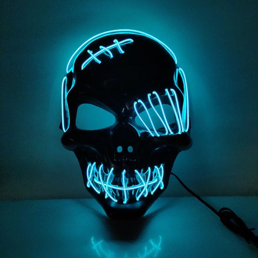 Headwear Skull Glowing Mask PP Costume Props Gothic Full Face Mask  Party Supplies