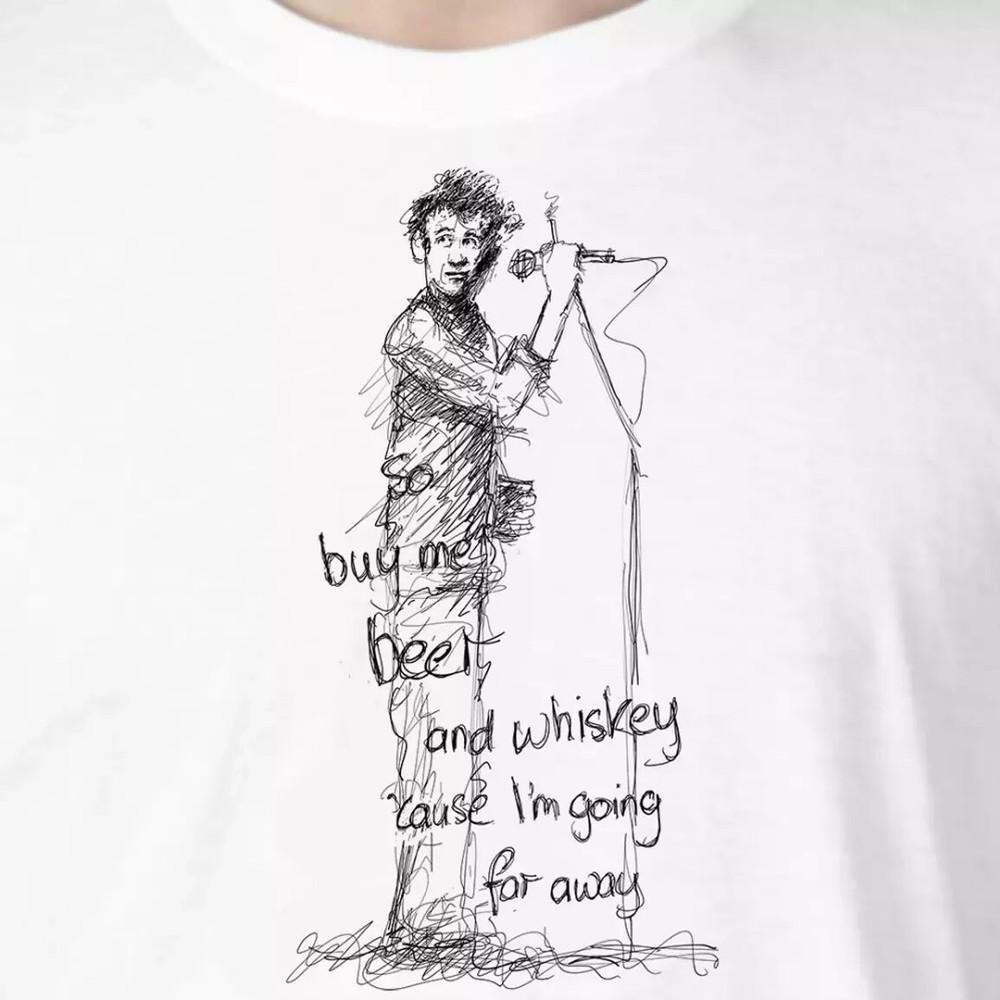 НОВЫЙ The Pogues Шейн МакГоуэн Все размеры от S до 4XL Унисекс Белая футболка Топы футболки Мужская Женская