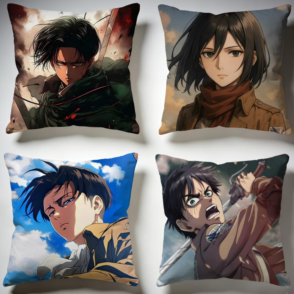 Fashion AAttack on Titanable Cushion Cover Stylish Washable Pillow Cover Ideal for Couch Bedroom Car Decoration