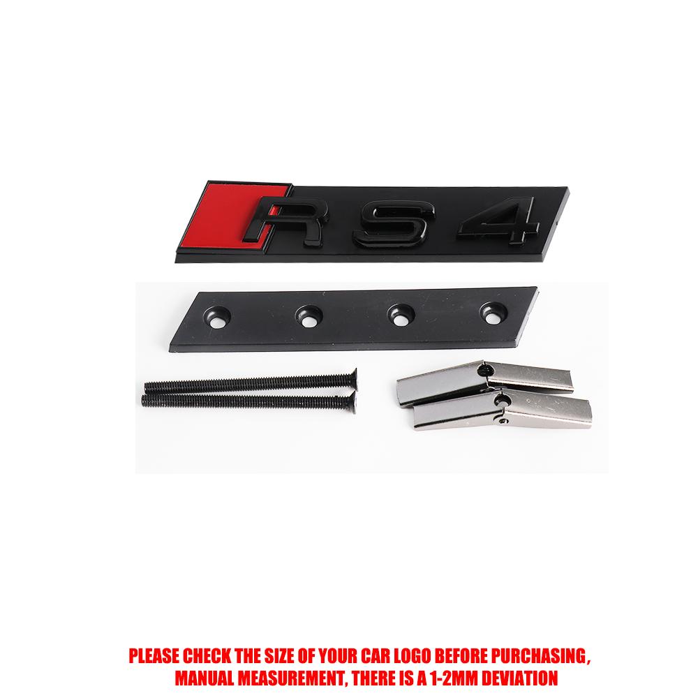 3D RS3 RS4 RS5 RS6 RS7 RS8 Badge Car Front Grille Emblem Auto Accessories For qaz22 Sline Quattro RS S TT A1 A2 A3 A4 A5 A6 A7 A8