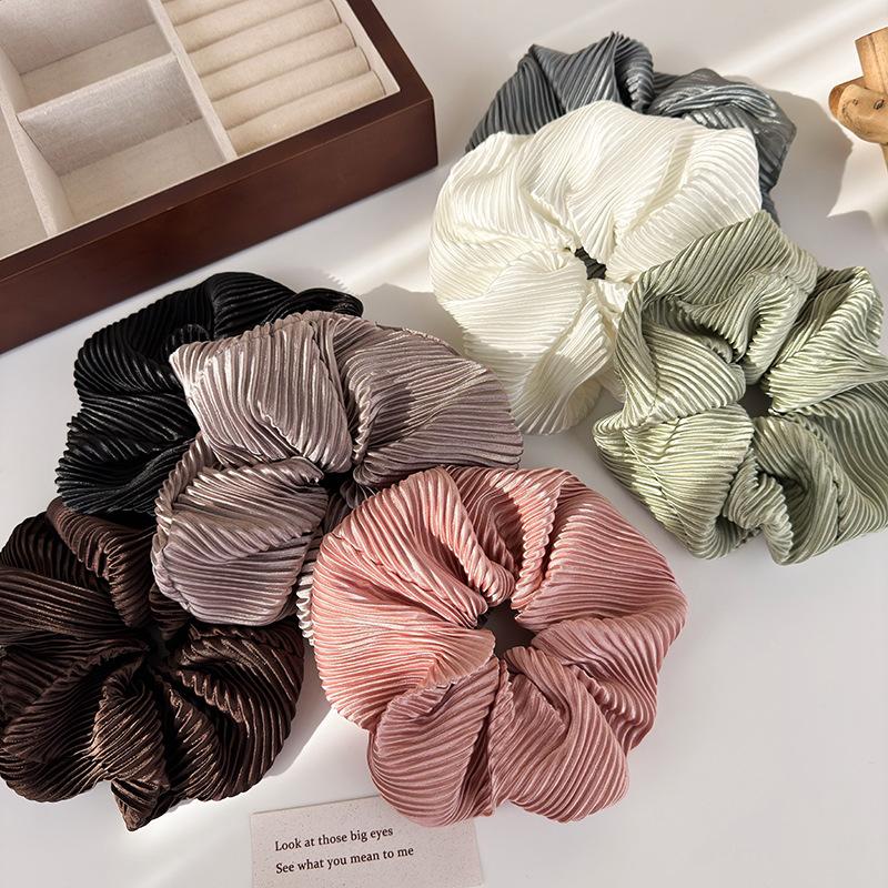 Korean Style Large Scrunchies Solid Color Elastic Hair Bands Women Hair Rope Ties Ponytail Holder Rubber Bands Hair Accessories