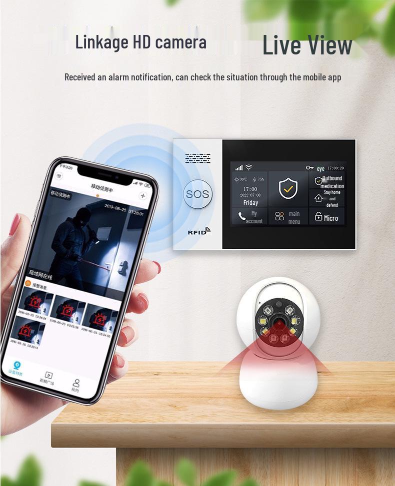 Tuya Dual Network WiFi+4G Alarm System with 4.3" Touchscreen