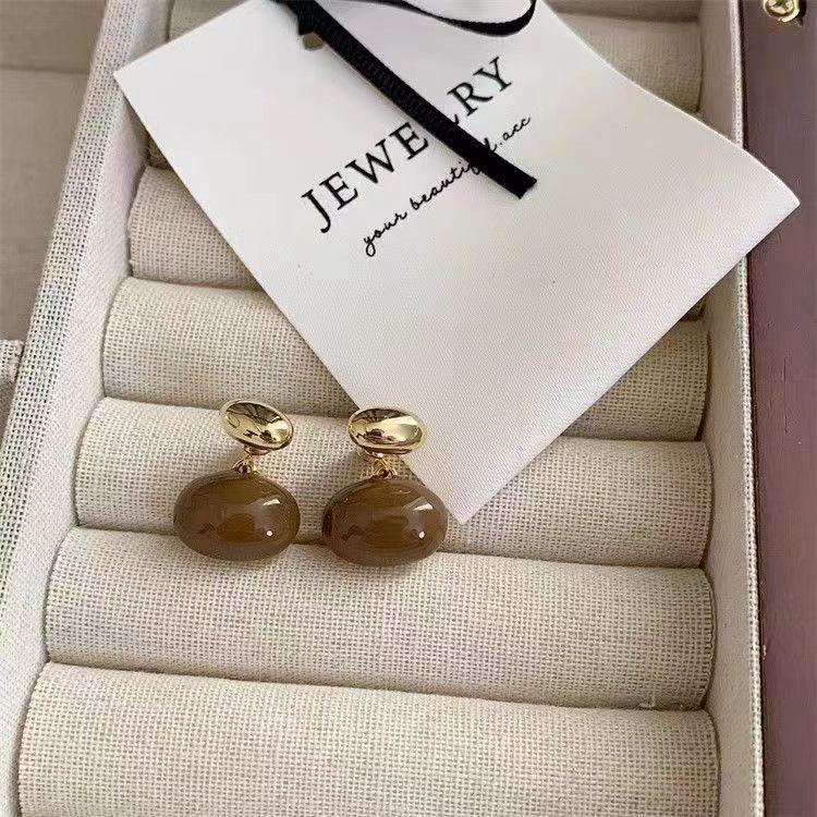 Серьги Maillard Color French High-End Milk Coffee — модный ретро-дизайн, гонконгский стиль, для женщин